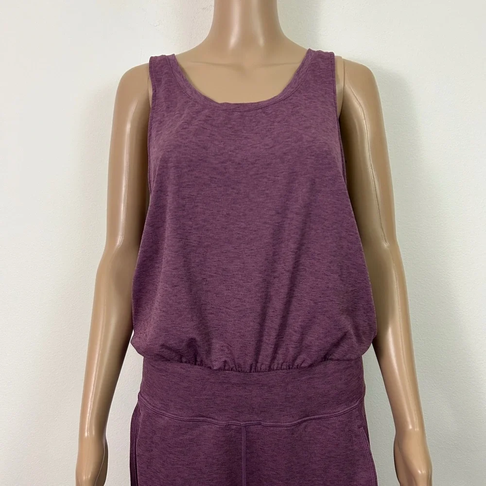 Sweaty Betty London Heathered Plum Racerback Jogger Jumpsuit Wome ns